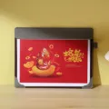 2025 Calendario da Tavolo Tappetino Mouse Bordo Pelle Rosso Design Serpente Appendere - Felice anno della Serpente (Edizione classica)