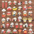 DIY Emaillierte Panda Anhänger Set, Chinesischer Stil für Halskette Armband Schmuck. - Zufällige Gemischte Farben Stil / 10er Pack