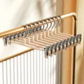 Cintre à pantalons kaki avec pinces métalliques, organisateur antidérapant pour armoire. - 5 pièces / Modèle de base - Beige (pince à pantalon anti-traces forte)