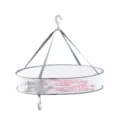 Single layer round clothes drying net mesh basket for flat drying sweaters socks and underwear. - Windproof 59cm Single Tier Drying Net with Guardrail (Large Round, Grey) / Gray