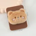 Cute fluffy brown bear folding pocket mirror, portable makeup mirror for girls and students. - Teddy Bear