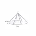 Portable single layer square hanging mesh clothes drying rack laundry basket organizer - Windproof 79cm Single Tier Drying Net (Rectangular, Grey) / Gray