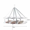 2-tier square hanging mesh clothes drying net, foldable laundry basket for sweaters. - Windproof 79cm Double Tier Drying Net (Rectangular, Grey) / Gray
