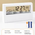 Digital weather alarm clock with temperature humidity display clear desk clock for home - Universal Specification / White Simple Transparent Alarm Clock (Temp/Humidity/Weather)