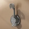 Support de pommeau de douche réglable gris translucide, fixation murale sans perçage utile. - 1 Pièce/Paquet / Gris Transparent