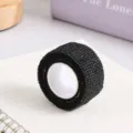 Black cohesive elastic sports bandage tape 2.5cm x 4m for finger and wrist support. - 1 Roll/Pack / Black