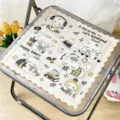Zomerse koelende ijsmat zitkussen met schattige kattenprint voor kantoor en stoel. - Genezend katje