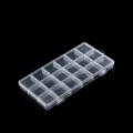 Clear plastic 18-grid jewelry storage box organizer with dividers for beads nails - 18 Grids / Clear