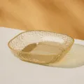Square clear glass fruit dish with elegant gold rim, modern tabletop bone waste plate 15cm. - 1 Piece/Pack / Transparent Gold