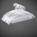 Household trace-free stackable plastic clothes hangers white anti-slip wardrobe rack - Upgraded Non-Slip Hook Style / 1 Piece / Moonlight White