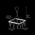 Stainless steel square sock drying rack with 12 clips, durable balcony clothes hanger. - Square Flat Frame Hanger with 12 Clips / No Specification