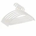 White plastic wide shoulder clothes hangers durable seamless coat hanger for wardrobe - Basic Style / 1 Piece / Ivory