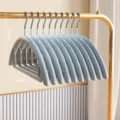 Seamless clothes hanger anti-slip coat hangers home clothing storage space-saving rack - 1 Piece / Light Cyan Gray