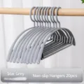 Grijs Kunststof Kleedhangers Ruimtebesparend Antislip 20 Stuks Kledingkast Organizer - 1 stuk / Sterren Grijs