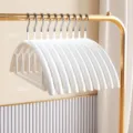 Wide shoulder white plastic clothes hanger, anti-slip seamless coat hanger for home wardrobe use. - 1 Piece / Cream White
