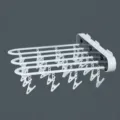 Wall mounted folding clothes hanger white and black 24 clips drying rack for balcony - 1 Piece/Pack / White Black