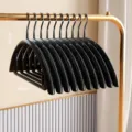 Non-slip contour clothes hangers heavy duty coat hangers space saving black durable hangers - 1 Piece / Obsidian Black