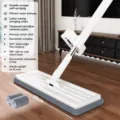 35cm vlakke vloerwisser dweil met handvrije uitknijper en microvezeldoek voor huisreiniging. - Grijs-35cm Klassiek