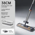 Vlakke mop en opvouwbare emmer set met breed paneel van 38cm en twee vervangende pads. - Opvouwbare emmer + 38 cm groot paneel + in totaal 2 originele vervangdoeken
