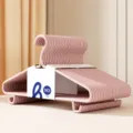 Roze verdikte antislip kledinghangers met duurzame stalen kern variant voor dagelijks gebruik thuis - 42 cm / Roze
