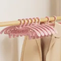 Pink plastic underwear hangers with clips, non-slip multi-functional space saving drying rack. - 5 Pieces/Pack / Sakura Pink