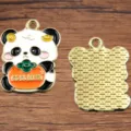DIY Emaille Legierung Panda Anhänger, chinesischer Stil Glücks-Persimone Charms für Kette Armband. - Panda-Stil (9)