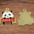 DIY Legierung Emaille Panda Anhänger Neuer Stil Chinesischer Art Schmuck Armband Halskette - Panda Zhaocai Jinbao Stil (Nr. 17)