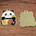 DIY Legierung Emaille Panda Anhänger Charm Chinesischer Stil Neujahr Schmuck Zubehör - Panda Plötzlich Reich Werden Stil (Nr. 18)