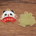 DIY Emaillierte Legierung süsser Panda Anhänger für Halskette Armband Schmuckherstellung - Panda Huakai Fugui Stil (Nr. 19)