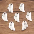 Silver cloud wing metal charms DIY jewelry pendant bracelet findings 9x17mm crafting supplies - Antique Silver