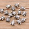 Perline in lega di tartaruga argento antico per creazione di gioielli fai da te, connettore. - Forma di Tartaruga / 8x10mm