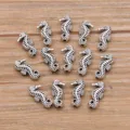 Abalorios Colgante Caballito de Mar Plata Aleación DIY Joyas Conector Animal 10pcs - Caballito de mar / 6x15mm