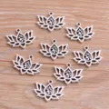 DIY Legierung Lotus Blume Anhänger Charms für Schmuckherstellung, Silber Handwerk. - Antiksilber