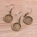 Bases para Pendientes DIY de Bronce Bandeja Redonda Cabujón Ganchos para Joyería Componentes - 10mm / Bronce Antiguo