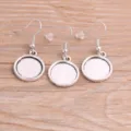 DIY bandeja gancho pendiente ajuste cabujón tono plateado suministros para joyería - 10mm / Plata antigua