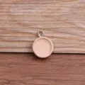 Runde hölzerne Lünette Anhänger Schale DIY Rohling Basis für handgemachte Halskette Schmuck. - Antiksilber Schlaufe / 12mm / Naturholzfarbe