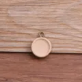 Runde Holzanhänger Basisschale DIY Vintage Schmuckherstellung Zubehör mit Metallöse. - Antikbronze Schlaufe / 12mm / Naturholzfarbe