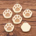 Cute resin cat dog paw charm pendant for DIY jewelry making necklace bracelet 1pc - Beige