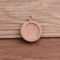 Runde hölzerne Lünette Anhänger Basis Schale DIY Retro Schmuck Zubehör Rohling 1Stk - Antiksilber Schlaufe / 15mm / Naturholzfarbe