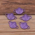Connecteur de bijoux en alliage de zinc masque, 14x23mm violet accessoires DIY. - Violet