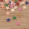 Pendentifs étoiles à paillettes en alliage coloré pour la fabrication de bijoux DIY. - Étoile Couleurs Mixtes Aléatoires