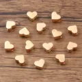 Perles de coeur en metal dore en alliage d'espacement DIY pour creation de bijoux 6x7mm - Or KC