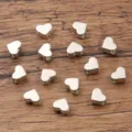 Perles en alliage cœur argenté 6x7mm breloques d'espacement pour fabrication de bijoux - K Blanc/Argent