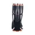 Silicone Kitchen Utensils Set 6-Piece Non-Stick Spatula Spoon Cooking Tools Rocket Holder - 6-Piece Set / Black