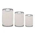 Lot de 3 planches à découper en plastique de paille de blé avec bords antidérapants et poignée - Ensemble trois pièces / Blanc
