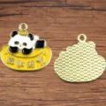 Panda Legierung Emaillierter Anhänger DIY Schmuck Zubehör für Halskette Armband Variante. - Glücksbringer Panda Anhänger (Nr. 20)