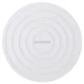White silicone heat insulation mat detail view, concentric circle anti-scald round coaster. - Light Gray