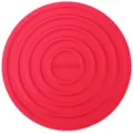 Red silicone heat insulation mat detail, concentric circle non-slip placemat design. - Red