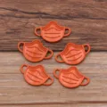 Connecteurs charms masque orange en alliage de zinc pour fabrication de bijoux DIY 5pcs - Orange