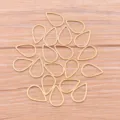 Pendentifs de lunette ouverts en acier inoxydable doré pour la fabrication de bijoux. - Goutte d'eau - Petite
